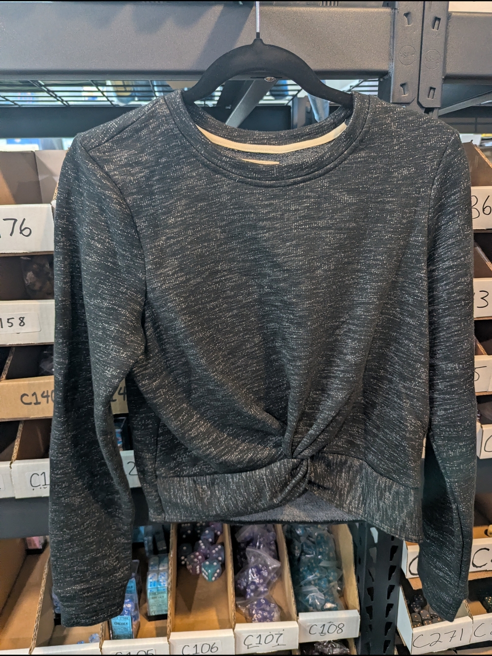 UpWest Black Heather Twist-Knot Pullover